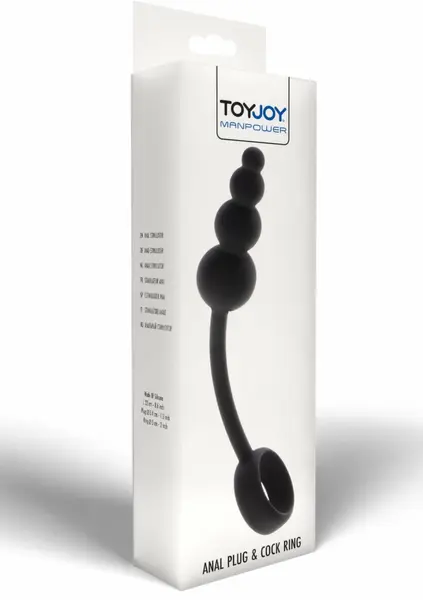 Manpower by TOYJOY Anal Plug & Performance Ring Silicone Black