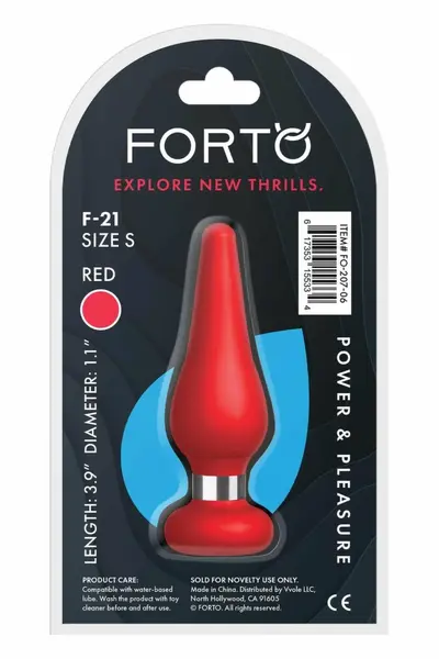FORTO F-21 Tear Drop Small Red Premium Silicone Plug