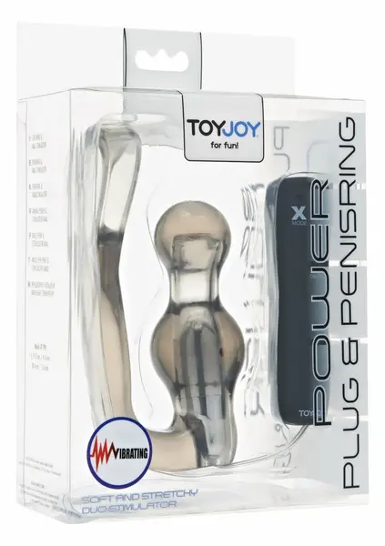 TOYJOY Power Vibrating Plug & Ring Set with Wired Control, Black