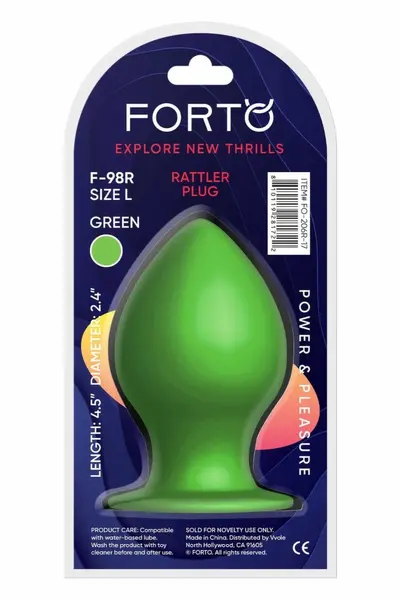 FORTO F-98R Rattler Cone Large Green Silicone Plug with Suction Base