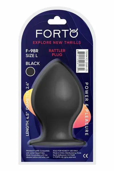 FORTO F-98R Rattler Cone Large Black Premium Silicone Plug