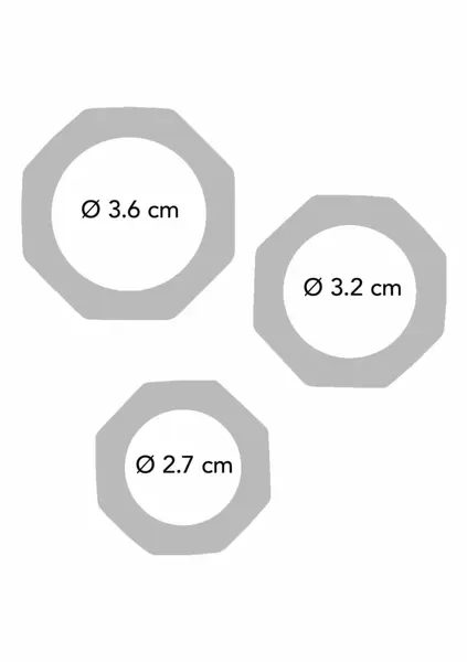 TOYJOY Power Halo C-Ring Set Silicone Adjustable 3 Sizes Black