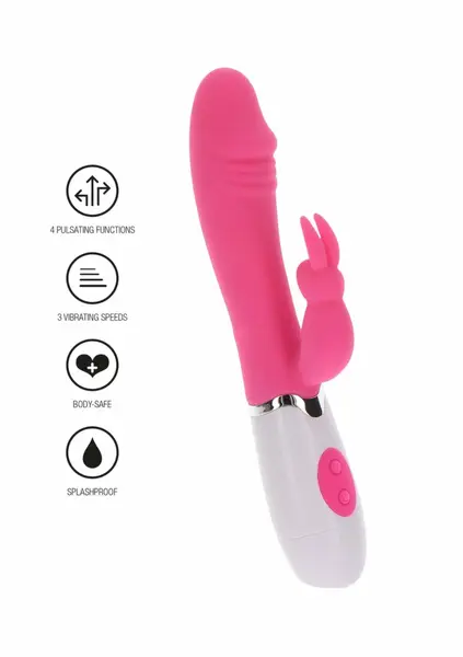 ToyJoy Funky Rabbit Vibrator Silicone Multi-Mode Splashproof Pink
