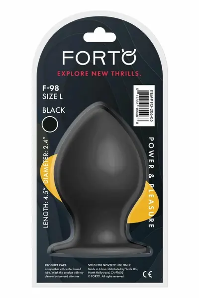 FORTO F-98 Cone Large Black Premium Silicone Plug with Suction Base