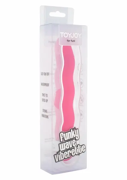 ToyJoy Funky Wave Vibrette Vibrator ABS Waterproof Adjustable Pink