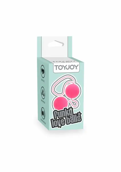 ToyJoy Funky Love Balls Silicone Weighted Intimate Trainer Pink 8713221328250
