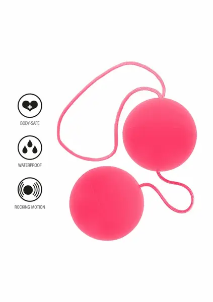 ToyJoy Funky Love Balls Silicone Weighted Intimate Trainer Pink 8713221328250
