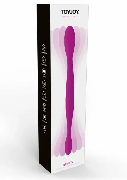 TOYJOY Infinity Double Flexible Silicone Intimate Device, USB, Purple