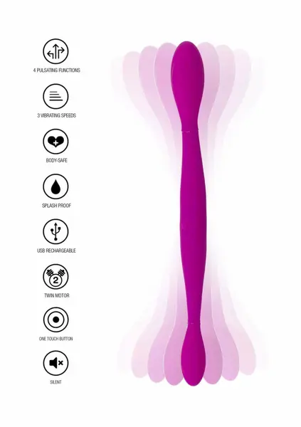 TOYJOY Infinity Double Flexible Silicone Intimate Device, USB, Purple