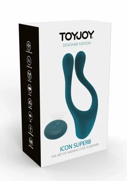 TOYJOY Icon 2 Superb Couples Massager Remote Control Silicone Blue