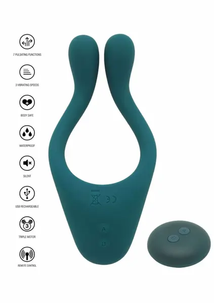 TOYJOY Icon 2 Superb Couples Massager Remote Control Silicone Blue