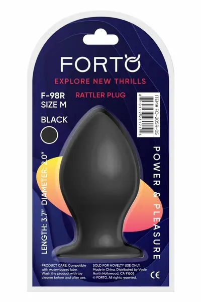 FORTO F-98R Rattler Cone Medium Black Premium Silicone Plug