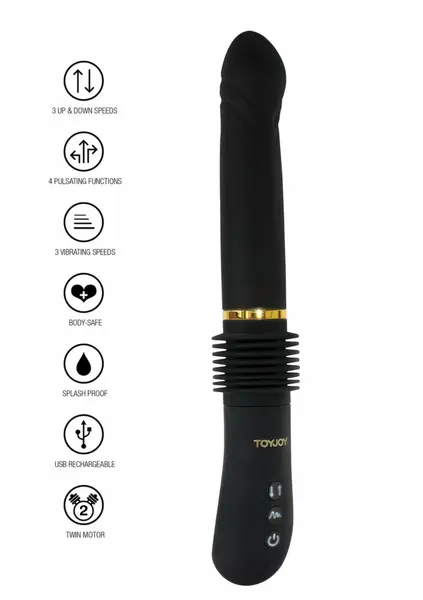 ToyJoy Magnum Opus Thruster - Advanced Thrusting Vibrator, Gold Accents, USB