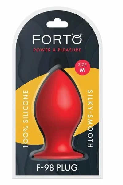 FORTO F-98 Cone Medium Red Premium Silicone Plug with Suction Base