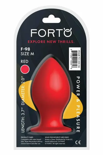 FORTO F-98 Cone Medium Red Premium Silicone Plug with Suction Base
