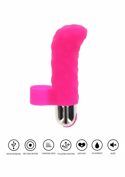 ToyJoy Tickle Pleaser Rechargeable Mini Silicone Finger Massager 7 Modes