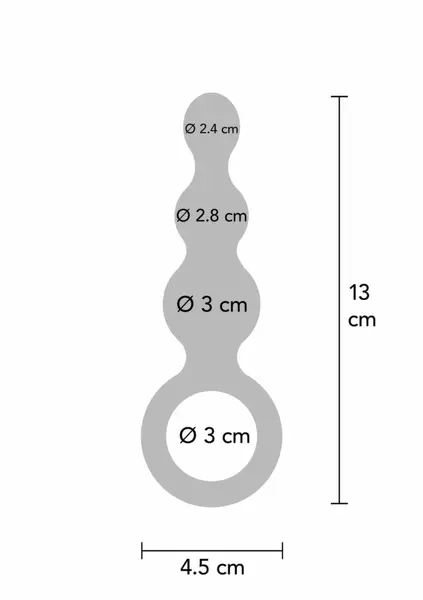 TOYJOY The Stuffer 3 Balls Plug Silicone Intimate Trainer Metallic