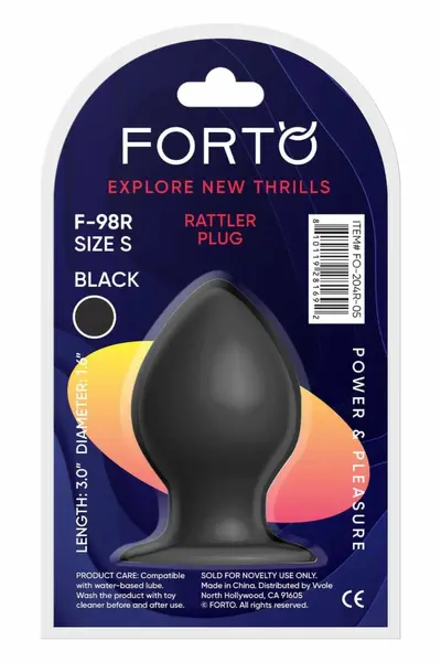 FORTO F-98R Rattler Cone Small Black Premium Silicone Plug