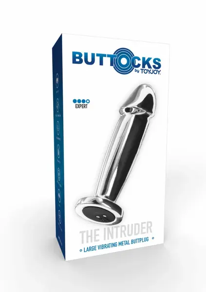 TOYJOY Buttocks The Intruder Vibrating Plug Metal Large USB Black