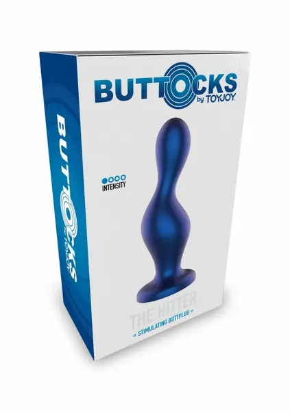 TOYJOY The Hitter Metal Blue Silicone Anal Plug - Tapered Base Design
