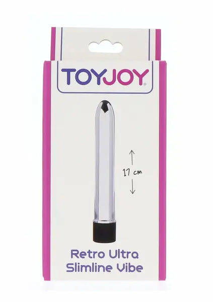 ToyJoy Retro Ultra Slimline Vibrator - Elegant Compact Design, Silver Finish