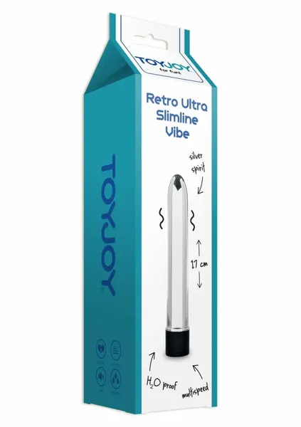 ToyJoy Retro Ultra Slimline Vibrator - Elegant Compact Design, Silver Finish