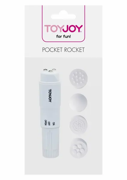 ToyJoy Pocket Rocket Compact Multi-Cap Intimate Stimulator 4 Textures