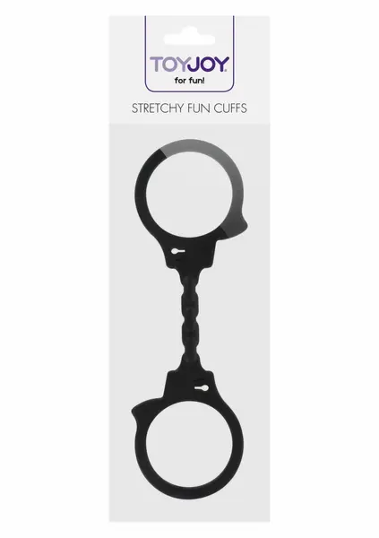 ToyJoy Stretchy Fun Cuffs Silicone Flexible Restraint System Black