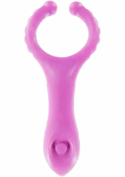 ToyJoy Vibrating Clit-Stim C-Ring by Dream Toys - Silicone, Textured, Black