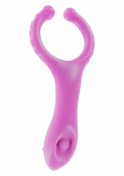 ToyJoy Vibrating Clit-Stim C-Ring by Dream Toys - Silicone, Textured, Black