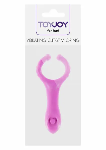 ToyJoy Vibrating Clit-Stim C-Ring by Dream Toys - Silicone, Textured, Black