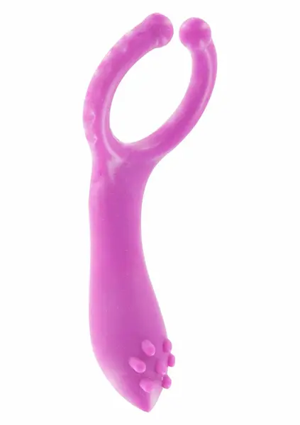 ToyJoy Vibrating Clit-Stim C-Ring by Dream Toys - Silicone, Textured, Black