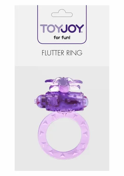 ToyJoy Flutter Ring Vibrating Silicone Intimate Device Black Adjustable