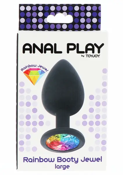Rainbow Booty Jewel силиконов анален разширител с дъгов кристал, голям