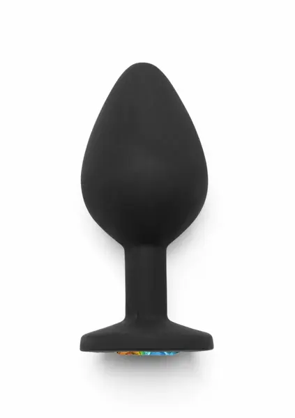 TOYJOY Rainbow Booty Jewel Medium Silicone Plug with Multicolor Gem