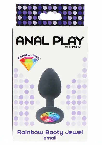 TOYJOY Rainbow Booty Jewel Small Silicone Plug with Multicolor Gem