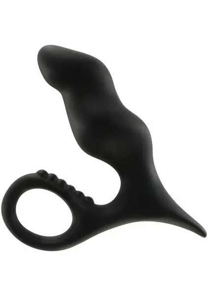 TOYJOY Bum Buster Silicone Anal Plug with Retrieval Loop Black