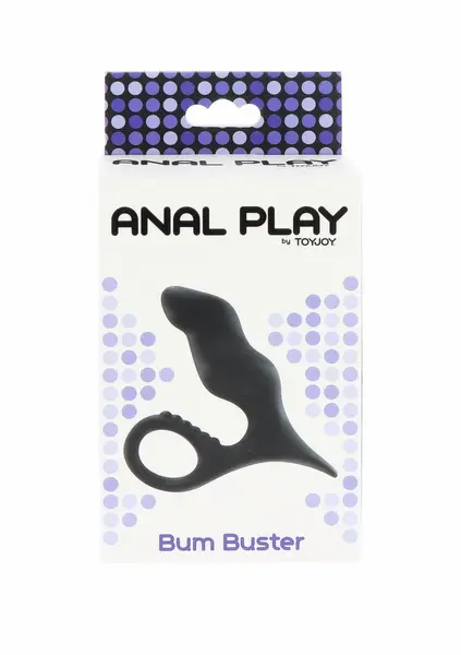 TOYJOY Bum Buster Silicone Anal Plug with Retrieval Loop Black