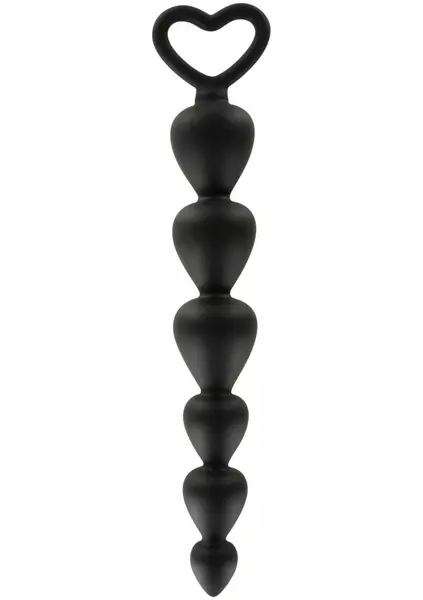 TOYJOY Bottom Beads Silicone Flexible Anal Chain 6 Beads Black