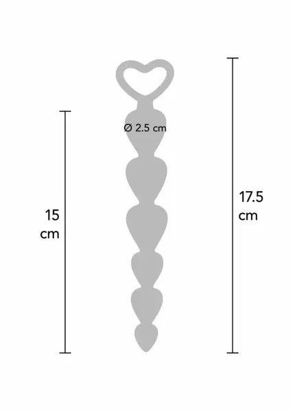 TOYJOY Bottom Beads Silicone Flexible Anal Chain 6 Beads Black