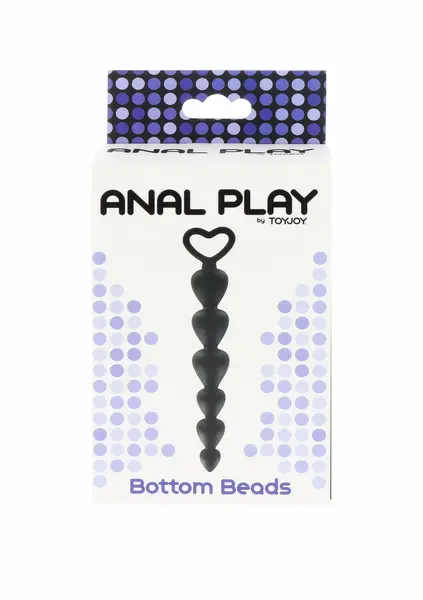 TOYJOY Bottom Beads Silicone Flexible Anal Chain 6 Beads Black