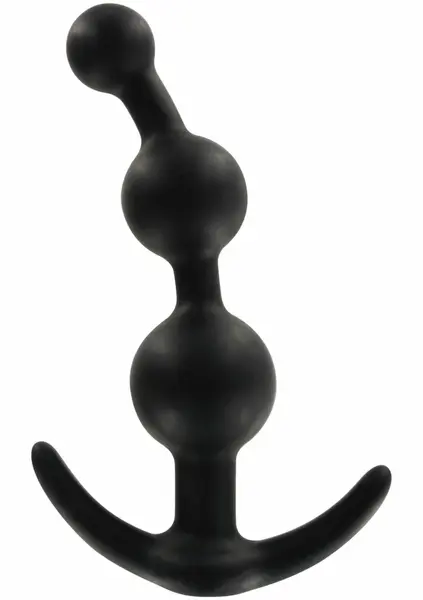 TOYJOY Sweet Sensation Silicone Beaded Plug with Flared Base Black