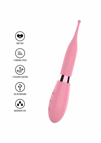 TOYJOY Pin Point Fest Vibrator Silicone USB 7 Modes Pink