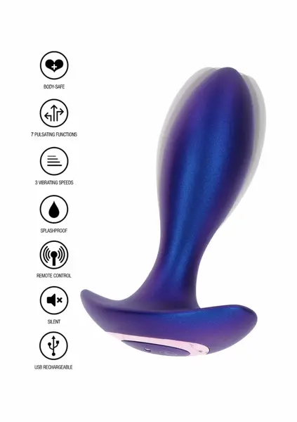 TOYJOY The Brave Vibrating Anal Plug Remote Control Silicone Black