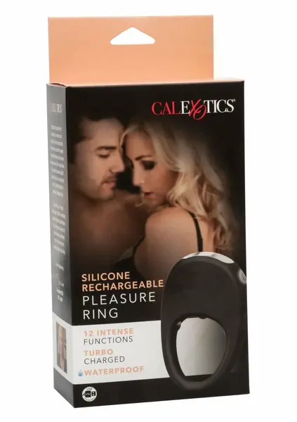 CalExotics Silicone Rechargeable Pleasure Ring 12-Function Black