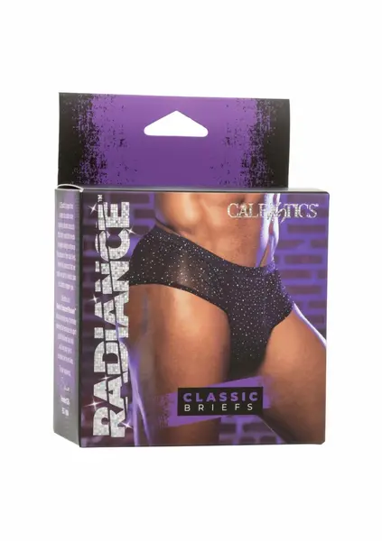 CalExotics Radiance Classic Briefs Black Mesh Rhinestone Accents