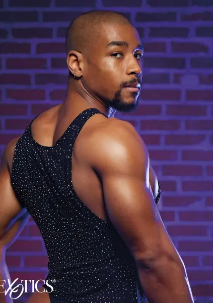 CalExotics Radiance Muscle Tank Top - Mesh, Rhinestone Accents, Fitted, Black