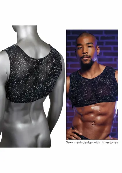 CalExotics Radiance Crop Top by Radiance - Mesh Design & Rhinestone Accents