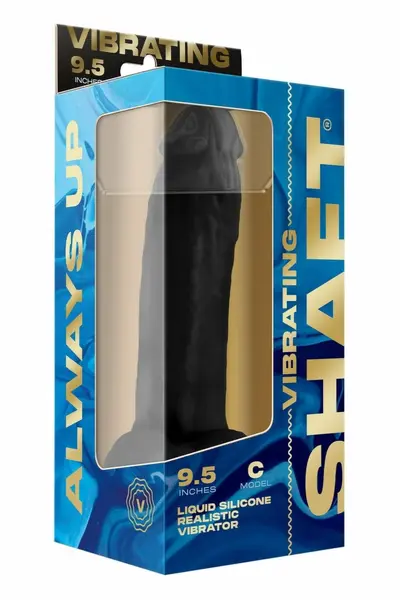 SHAFT Vibrating Model C 9.5 Inch Black FlexiSkin™ Silicone, Remote Control