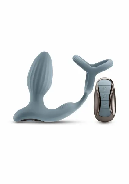 NS Novelties Renegade Pinnacle Silicone Plug with Remote & Ring, Rechargeable Black